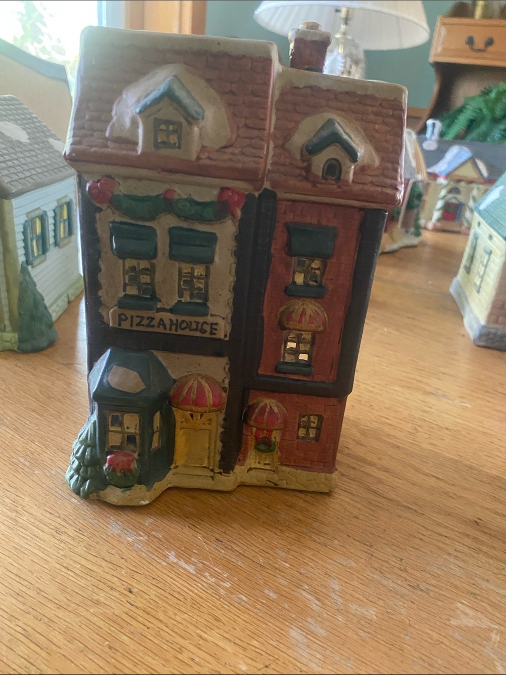 Holiday Ceramic Pizza House Village Building - Unbranded